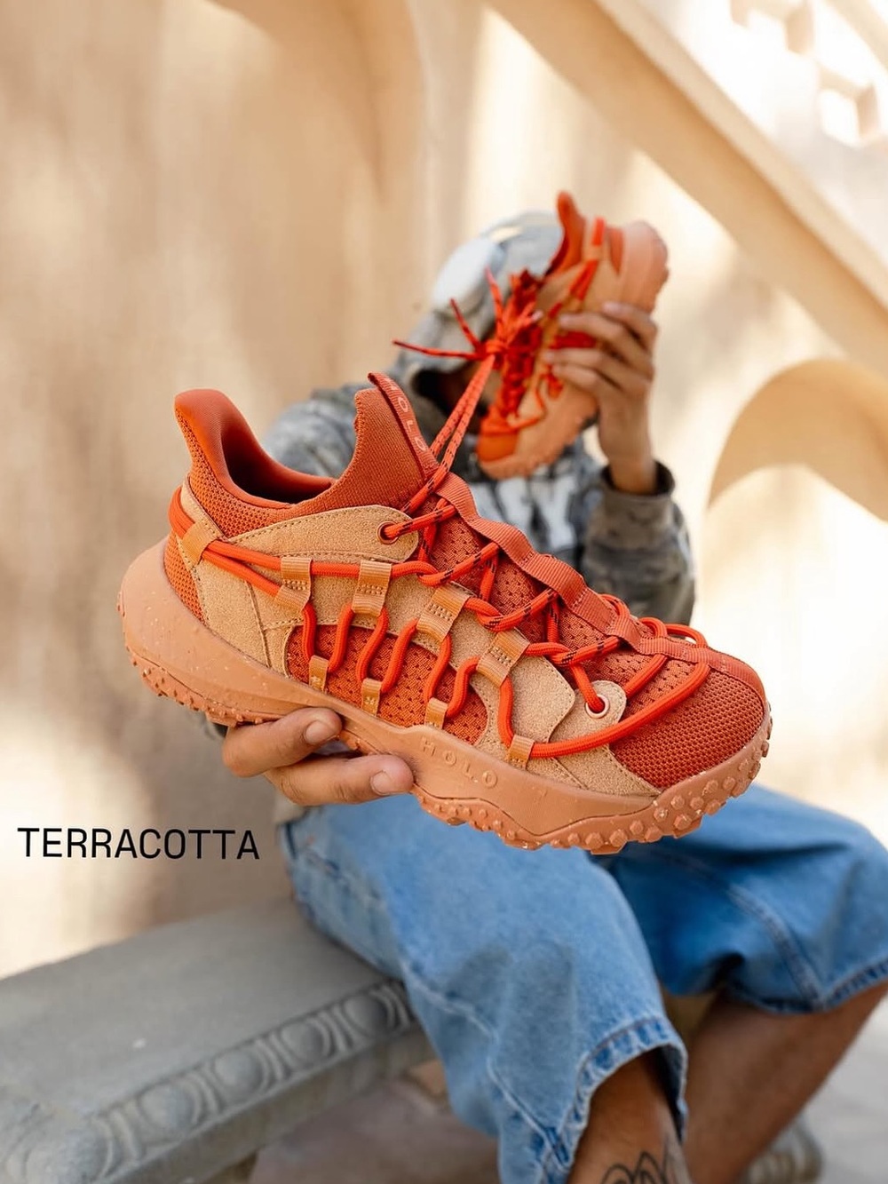 Holo Terracotta Athletic Sneakers for Women - Stylish Trail-Ready Performance
